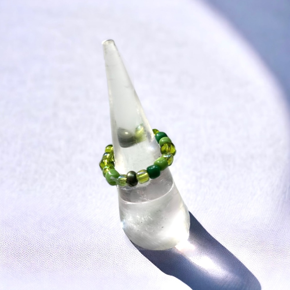 Green beaded ring